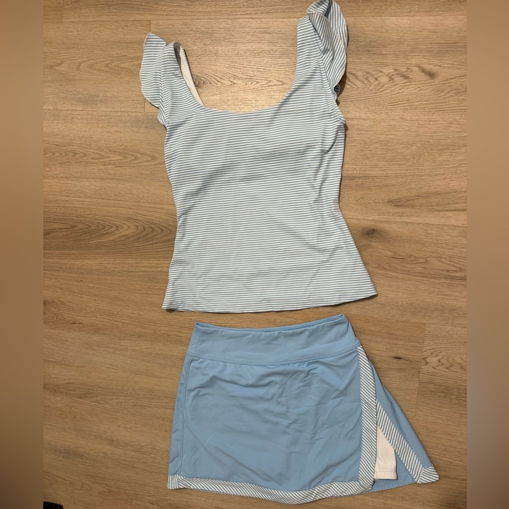 Southern Tide Light Blue athletic skirt and matching top